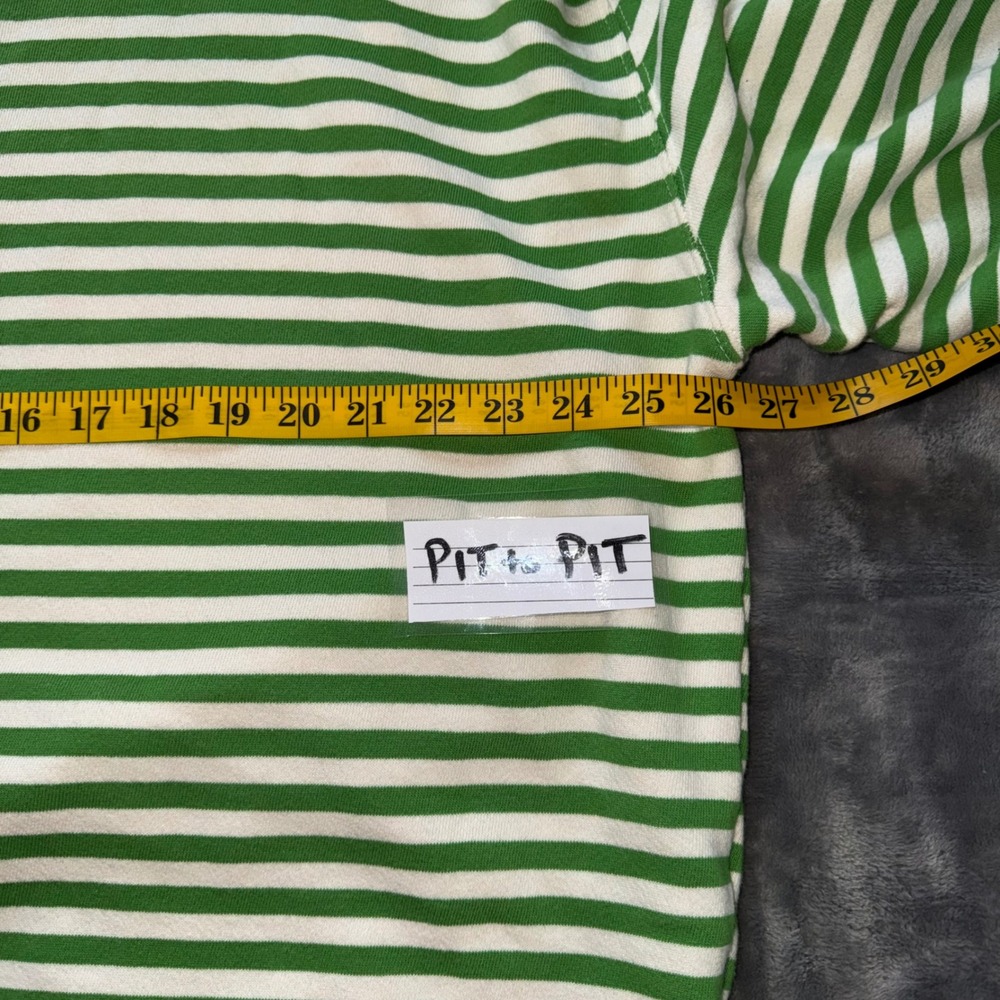 We The Free Sweatshirt Small Green White Pink Striped Oversized Crewneck - Picture 9 of 12